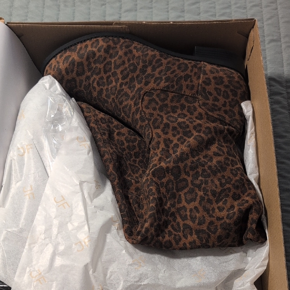 JustFab Leopardino Flat Boots